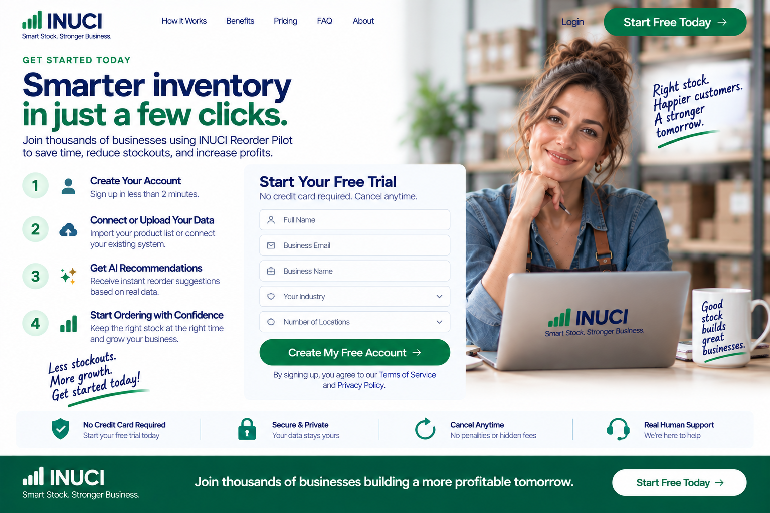 Inuci salespage artwork: Get Started